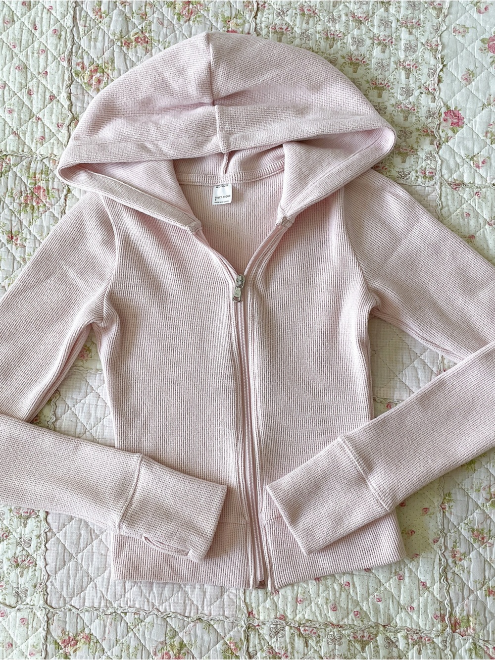 Hollister Gilly Hicks Fitted Light Pink Zip-Up Hoodie Jacket